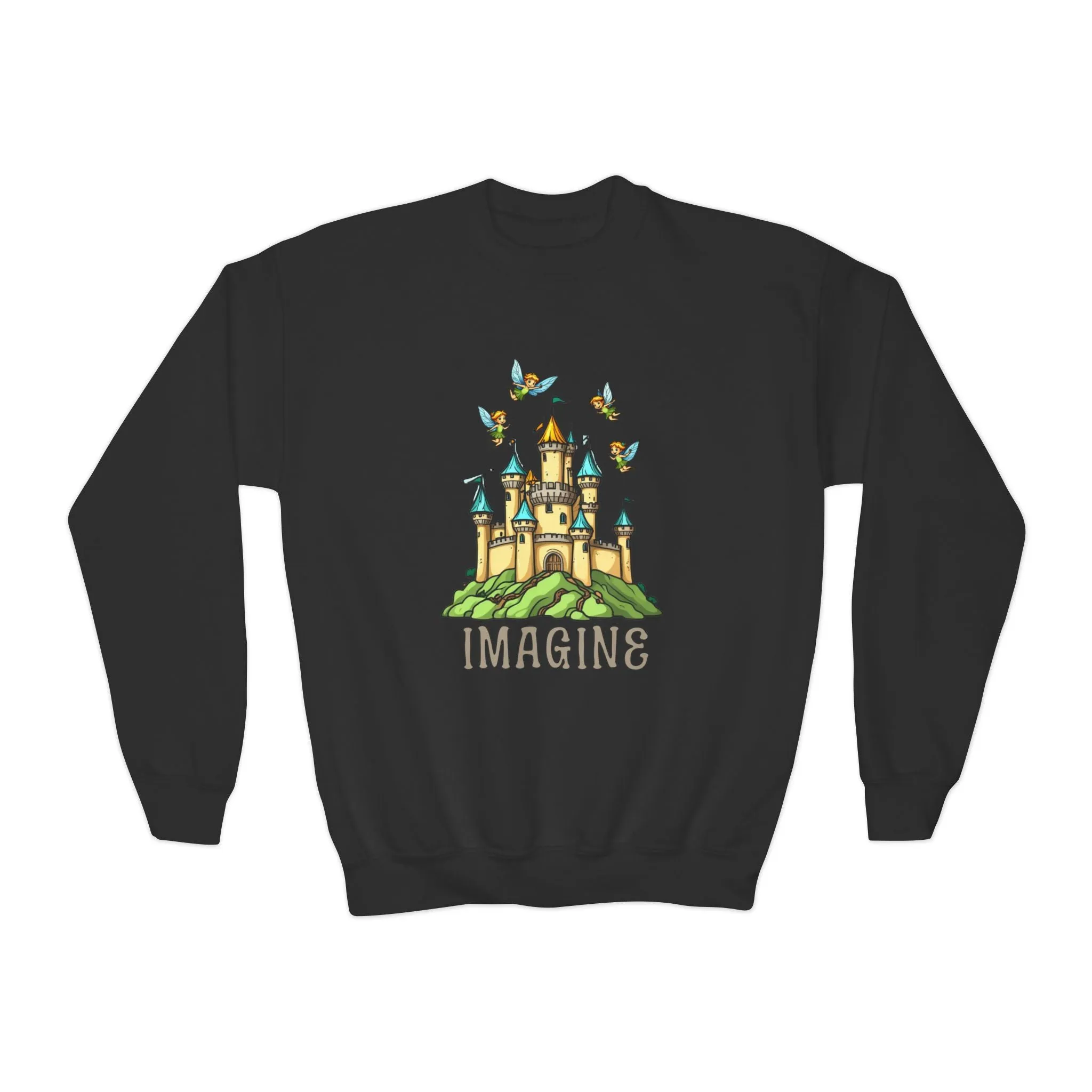 Youth Crewneck Sweatshirt - Fantasy Castle 'IMAGINE' Design