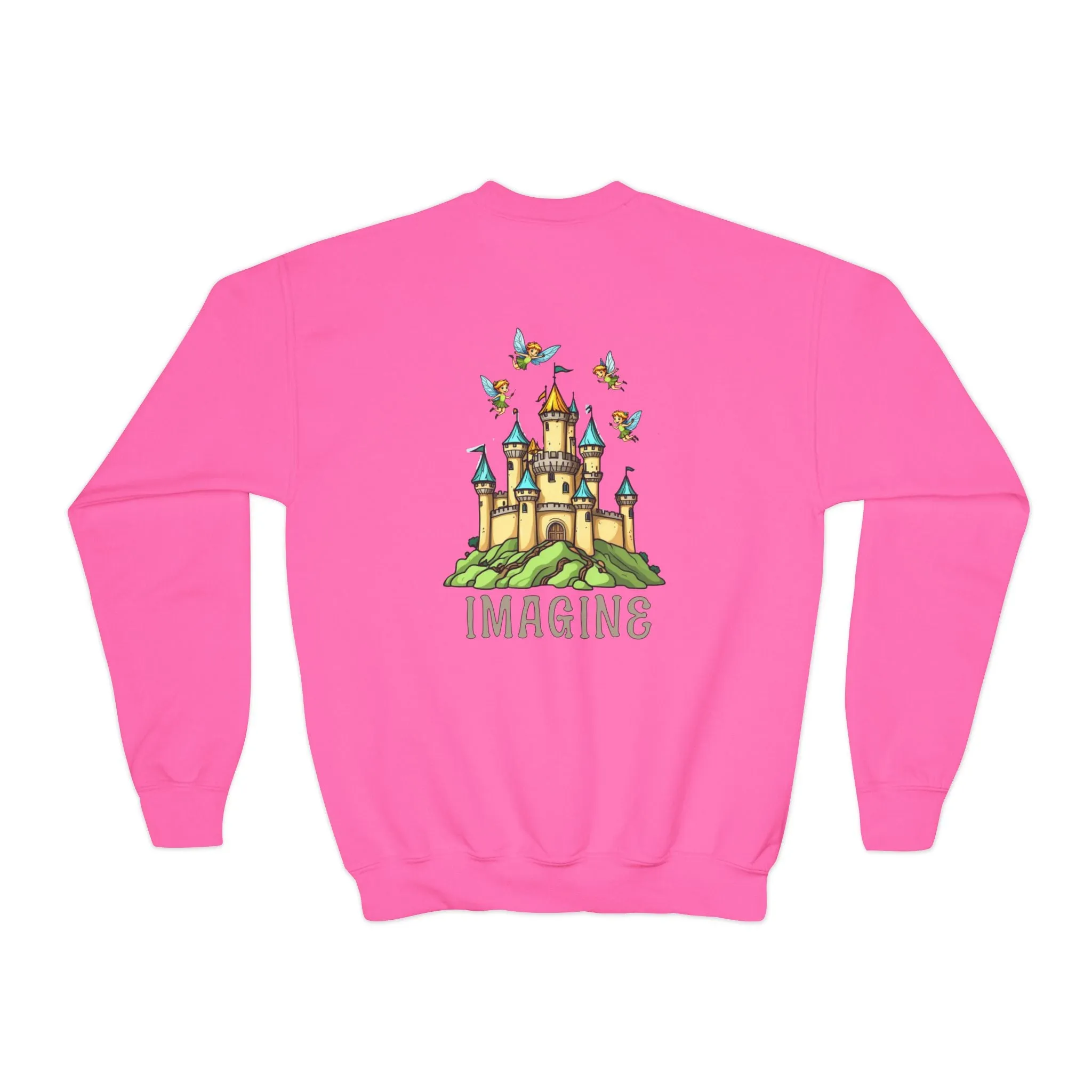 Youth Crewneck Sweatshirt - Fantasy Castle 'IMAGINE' Design