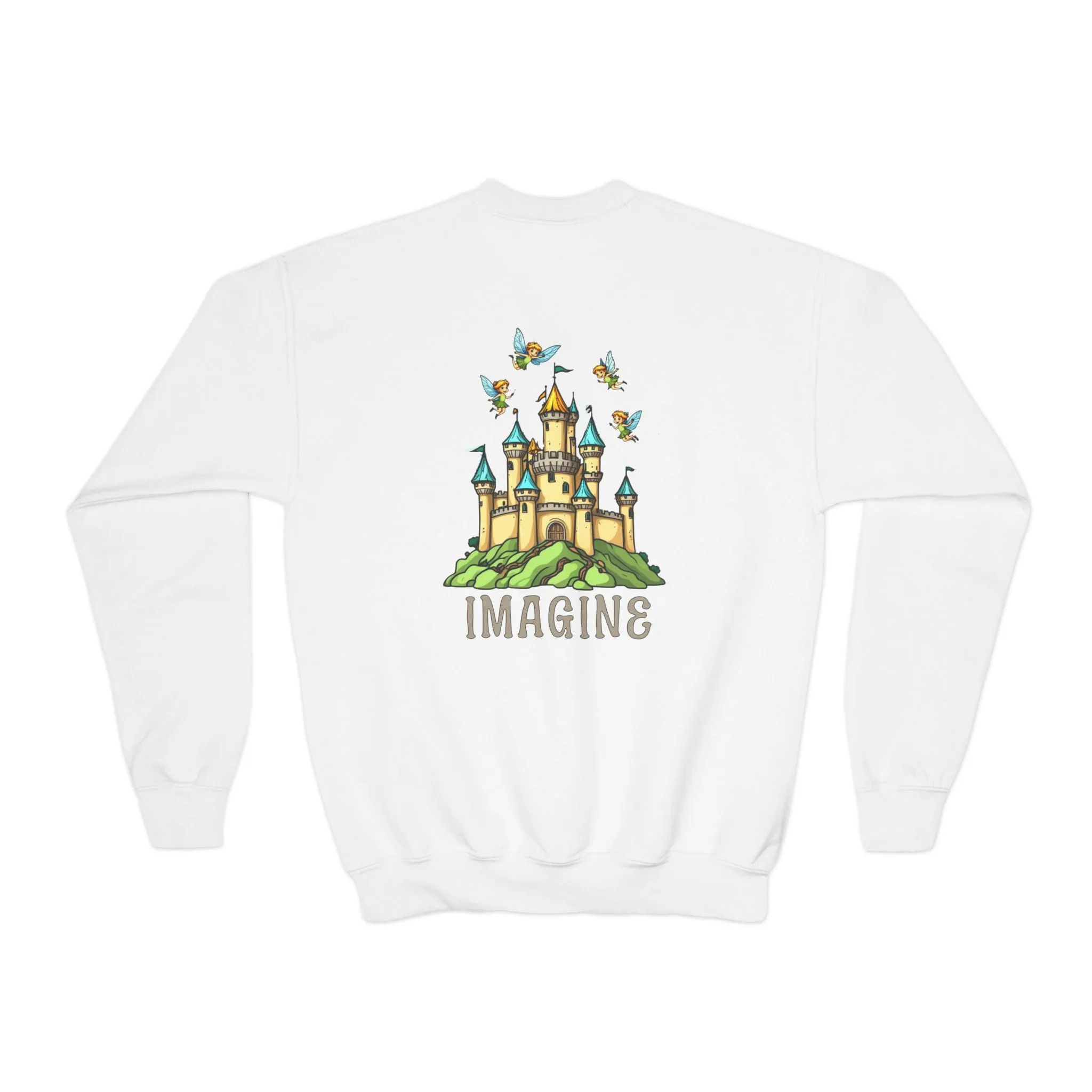 Youth Crewneck Sweatshirt - Fantasy Castle 'IMAGINE' Design